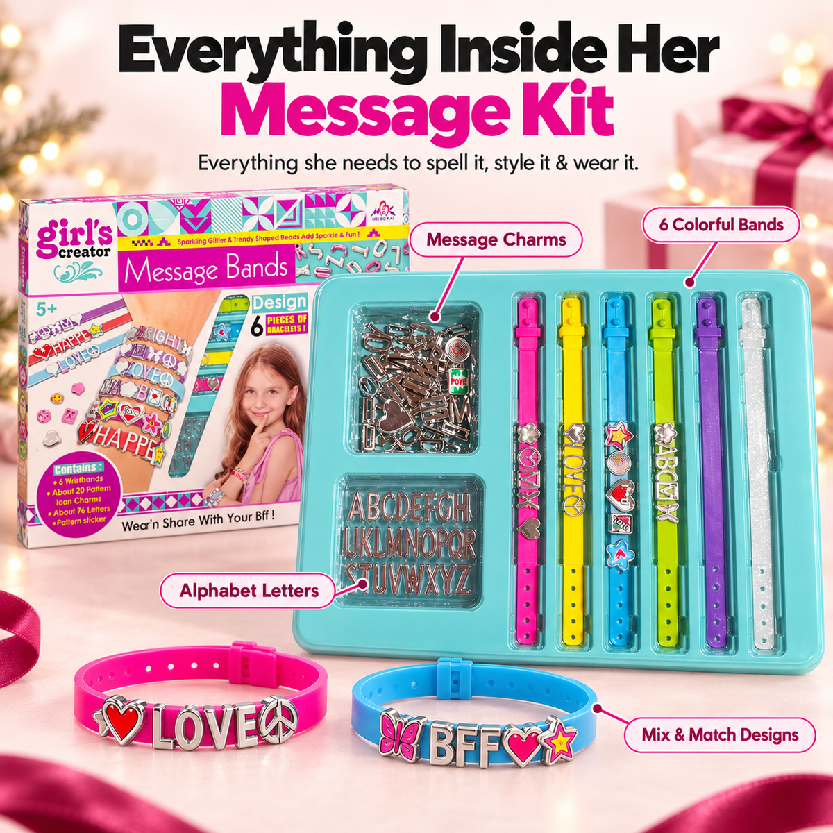Message Bands Kit – Create, Wear & Share Your Own Bracelets 💕